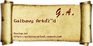 Galbavy Arkád névjegykártya